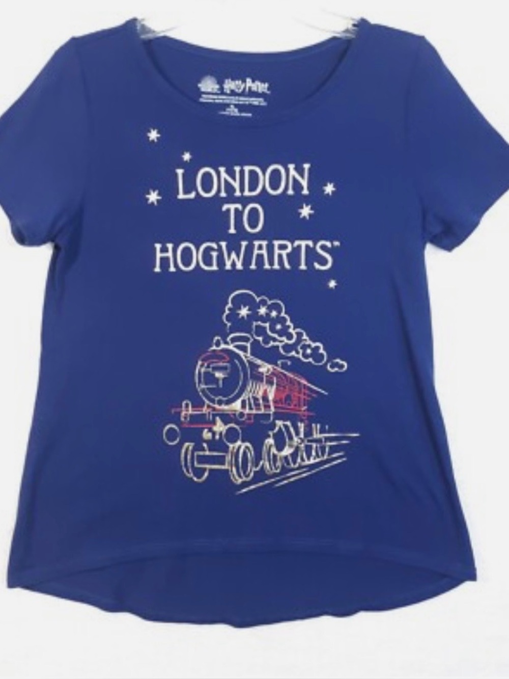 Warner Bros. Royal Blue 'London to Hogwarts' Train Graphic Tee